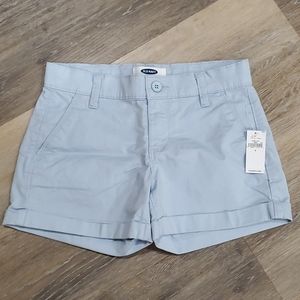 Old Navy blue girls cotton chino shorts size 8